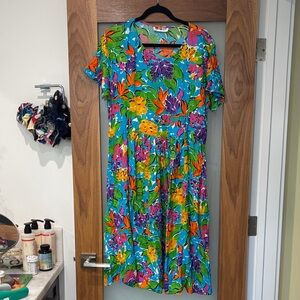 We Be Bop Vintage Colorful Floral Dress